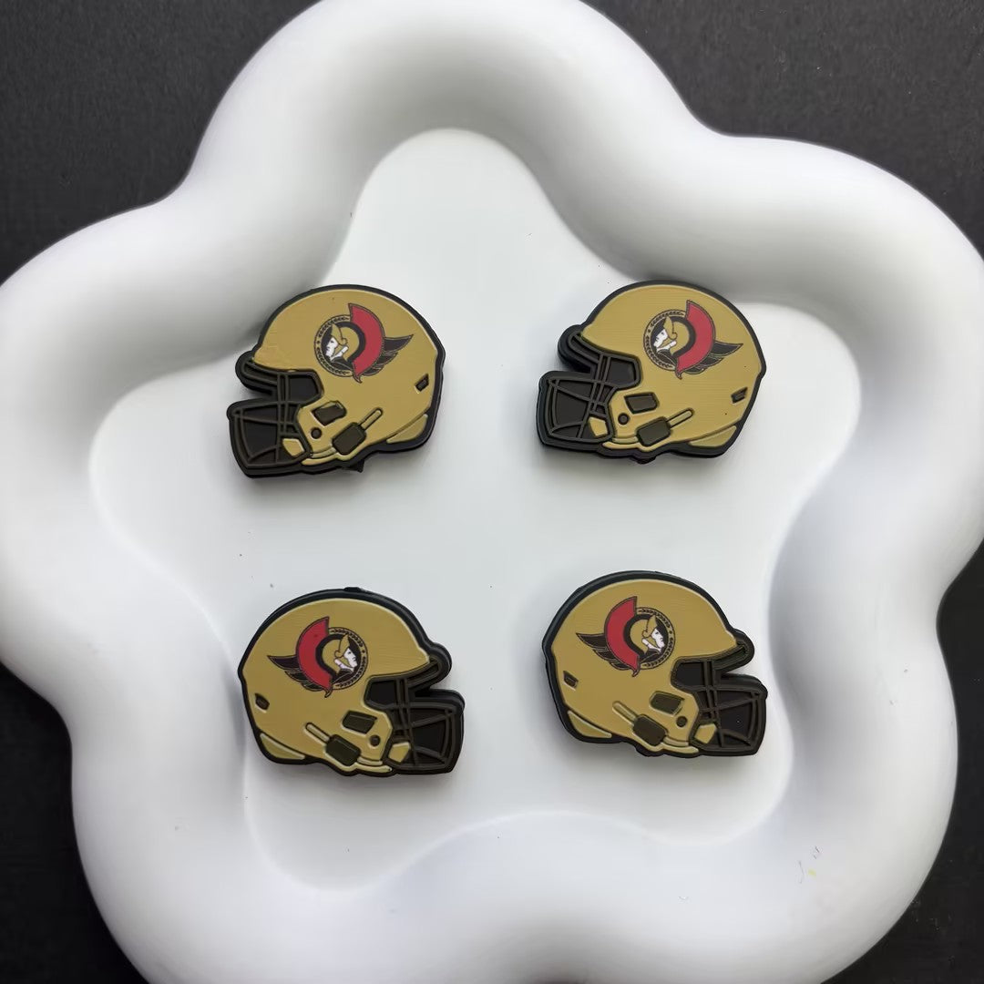 NHL Team Helmet Silicone Focal Beads | 3D Sports Team Logo Helmet Beads for DIY Beadable Pens, Keychains, Lanyards | Gifts for Ice Hockey Fans & Crafters