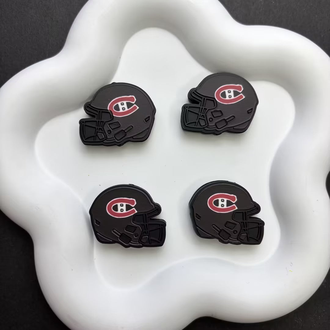 NHL Team Helmet Silicone Focal Beads | 3D Sports Team Logo Helmet Beads for DIY Beadable Pens, Keychains, Lanyards | Gifts for Ice Hockey Fans & Crafters