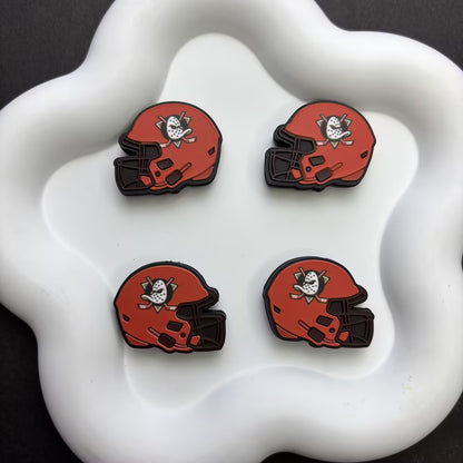 NHL Team Helmet Silicone Focal Beads | 3D Sports Team Logo Helmet Beads for DIY Beadable Pens, Keychains, Lanyards | Gifts for Ice Hockey Fans & Crafters