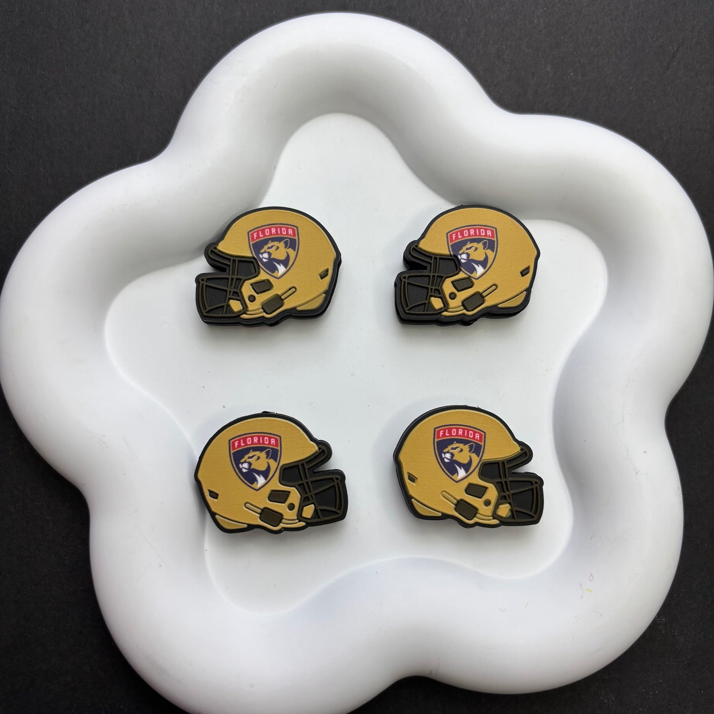 NHL Team Helmet Silicone Focal Beads | 3D Sports Team Logo Helmet Beads for DIY Beadable Pens, Keychains, Lanyards | Gifts for Ice Hockey Fans & Crafters