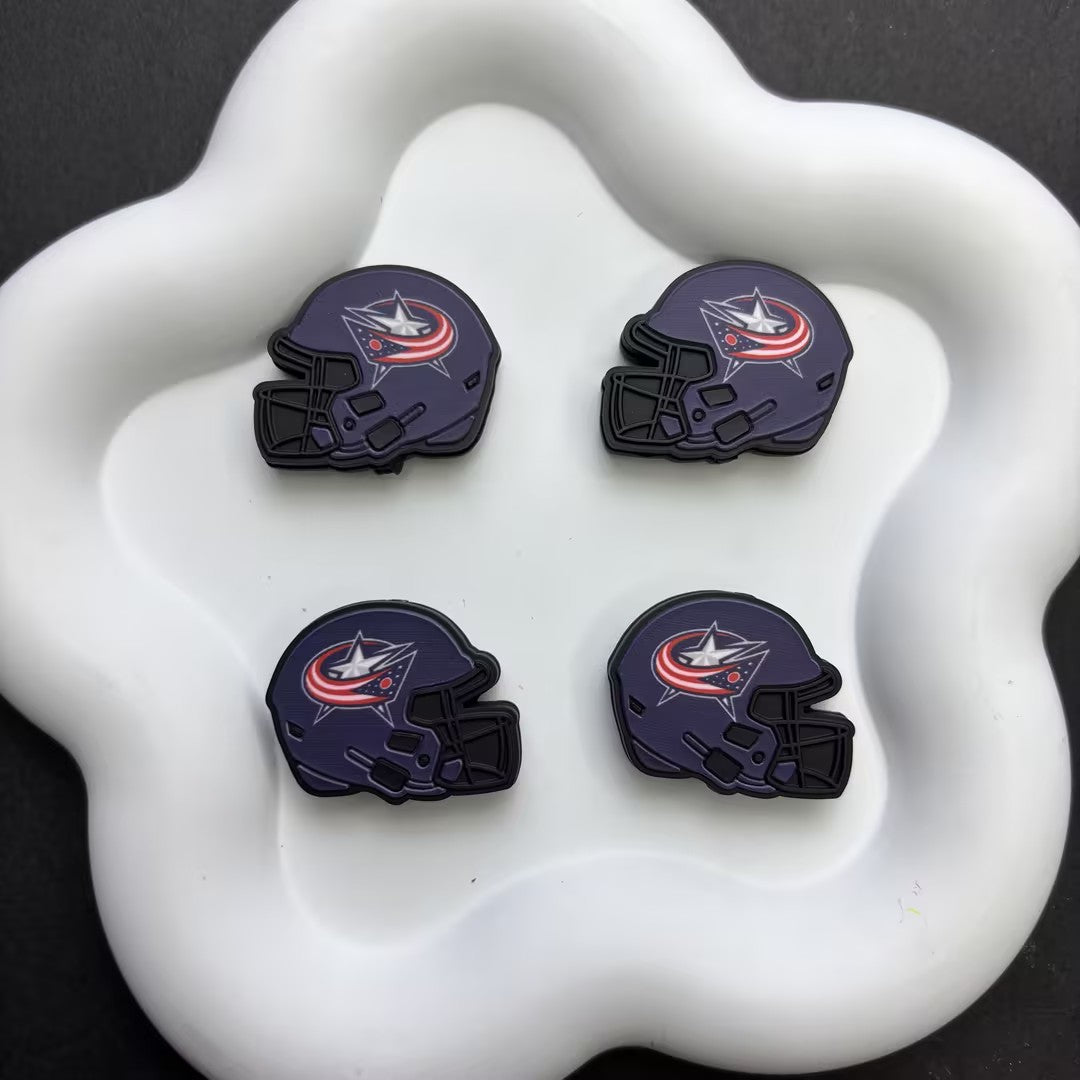 NHL Team Helmet Silicone Focal Beads | 3D Sports Team Logo Helmet Beads for DIY Beadable Pens, Keychains, Lanyards | Gifts for Ice Hockey Fans & Crafters