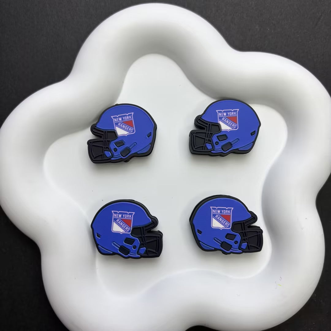 NHL Team Helmet Silicone Focal Beads | 3D Sports Team Logo Helmet Beads for DIY Beadable Pens, Keychains, Lanyards | Gifts for Ice Hockey Fans & Crafters