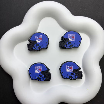 NHL Team Helmet Silicone Focal Beads | 3D Sports Team Logo Helmet Beads for DIY Beadable Pens, Keychains, Lanyards | Gifts for Ice Hockey Fans & Crafters