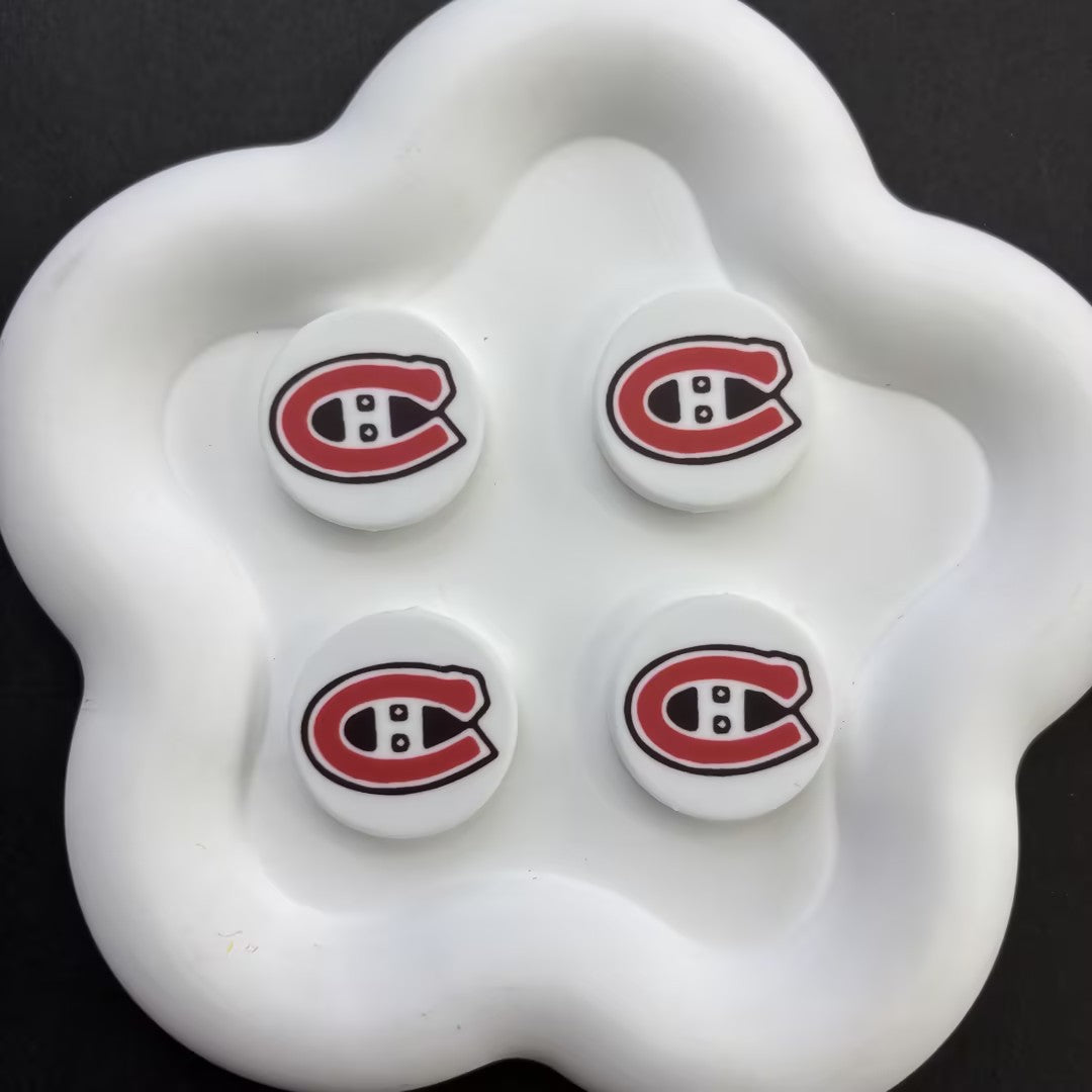 NHL Team Logo Printed Round Beads | Ice Hockey Team Focal Beads for DIY Beadable Pens, Keychains, and Lanyards | Sports Fan Craft Supplies