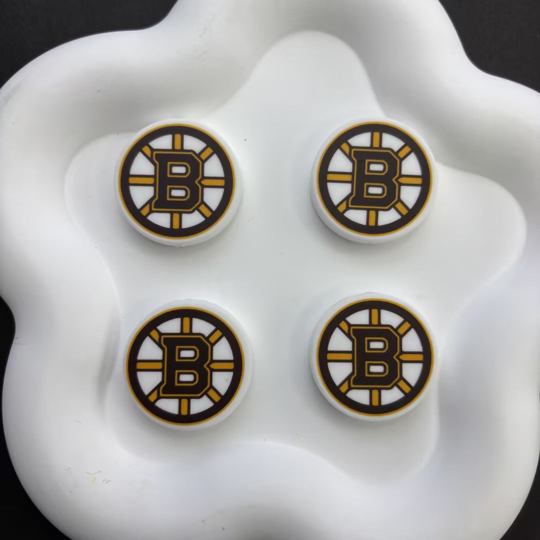NHL Team Logo Printed Round Beads | Ice Hockey Team Focal Beads for DIY Beadable Pens, Keychains, and Lanyards | Sports Fan Craft Supplies