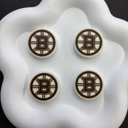 NHL Team Logo Printed Round Beads | Ice Hockey Team Focal Beads for DIY Beadable Pens, Keychains, and Lanyards | Sports Fan Craft Supplies