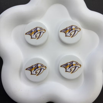 NHL Team Logo Printed Round Beads | Ice Hockey Team Focal Beads for DIY Beadable Pens, Keychains, and Lanyards | Sports Fan Craft Supplies