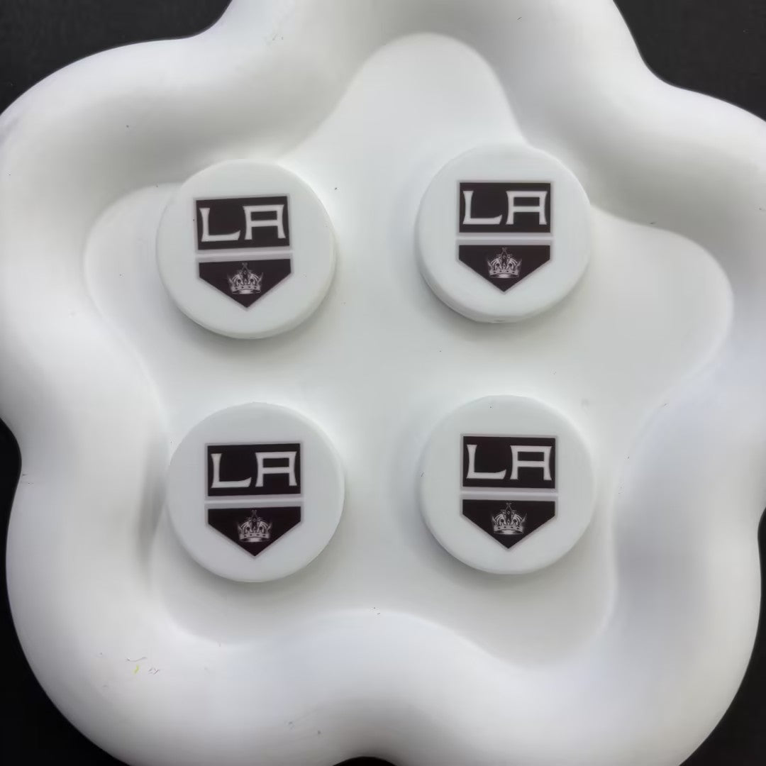 NHL Team Logo Printed Round Beads | Ice Hockey Team Focal Beads for DIY Beadable Pens, Keychains, and Lanyards | Sports Fan Craft Supplies