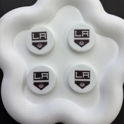 NHL Team Logo Printed Round Beads | Ice Hockey Team Focal Beads for DIY Beadable Pens, Keychains, and Lanyards | Sports Fan Craft Supplies