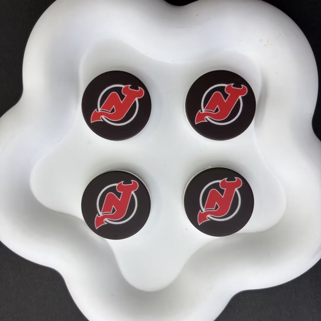NHL Team Logo Printed Round Beads | Ice Hockey Team Focal Beads for DIY Beadable Pens, Keychains, and Lanyards | Sports Fan Craft Supplies