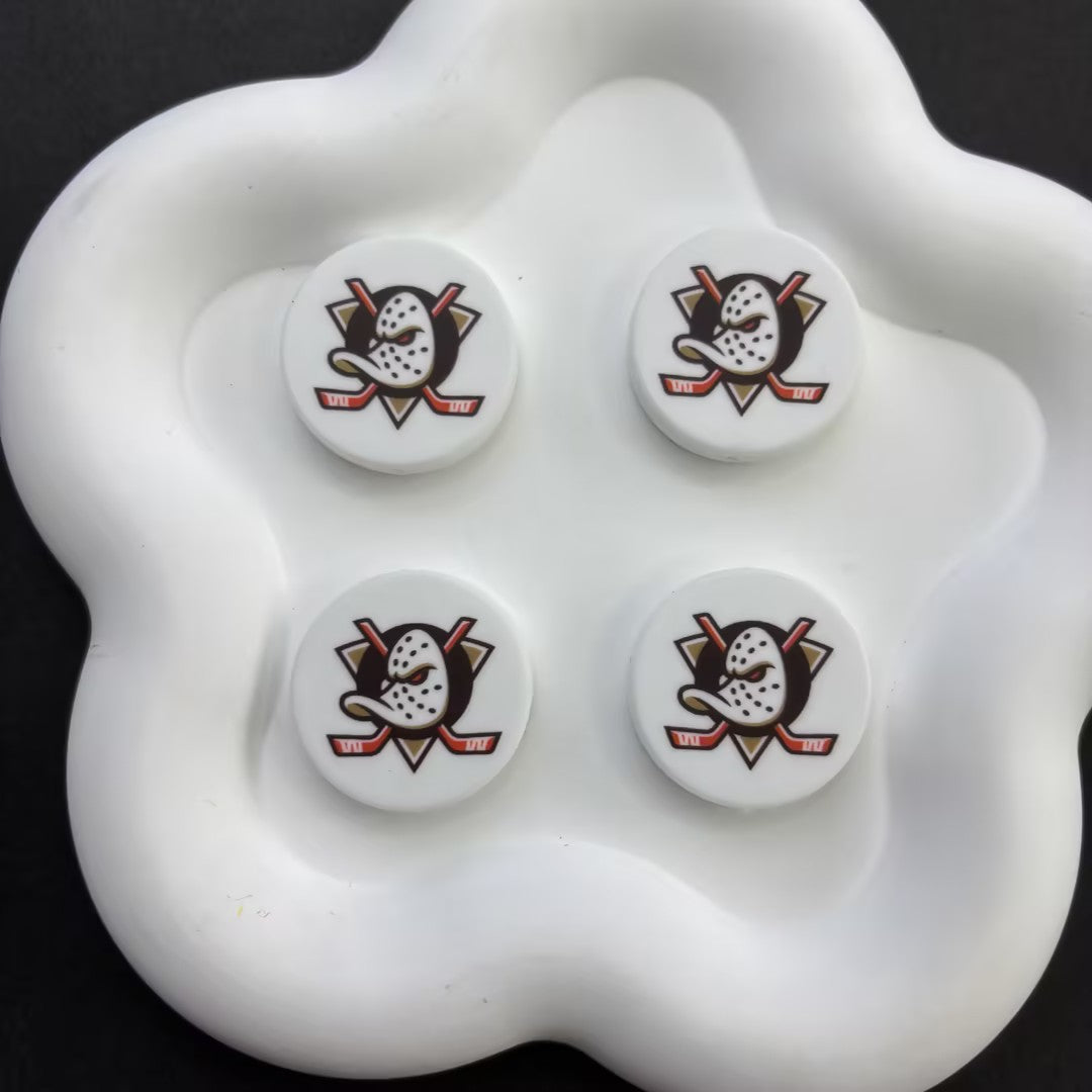 NHL Team Logo Printed Round Beads | Ice Hockey Team Focal Beads for DIY Beadable Pens, Keychains, and Lanyards | Sports Fan Craft Supplies