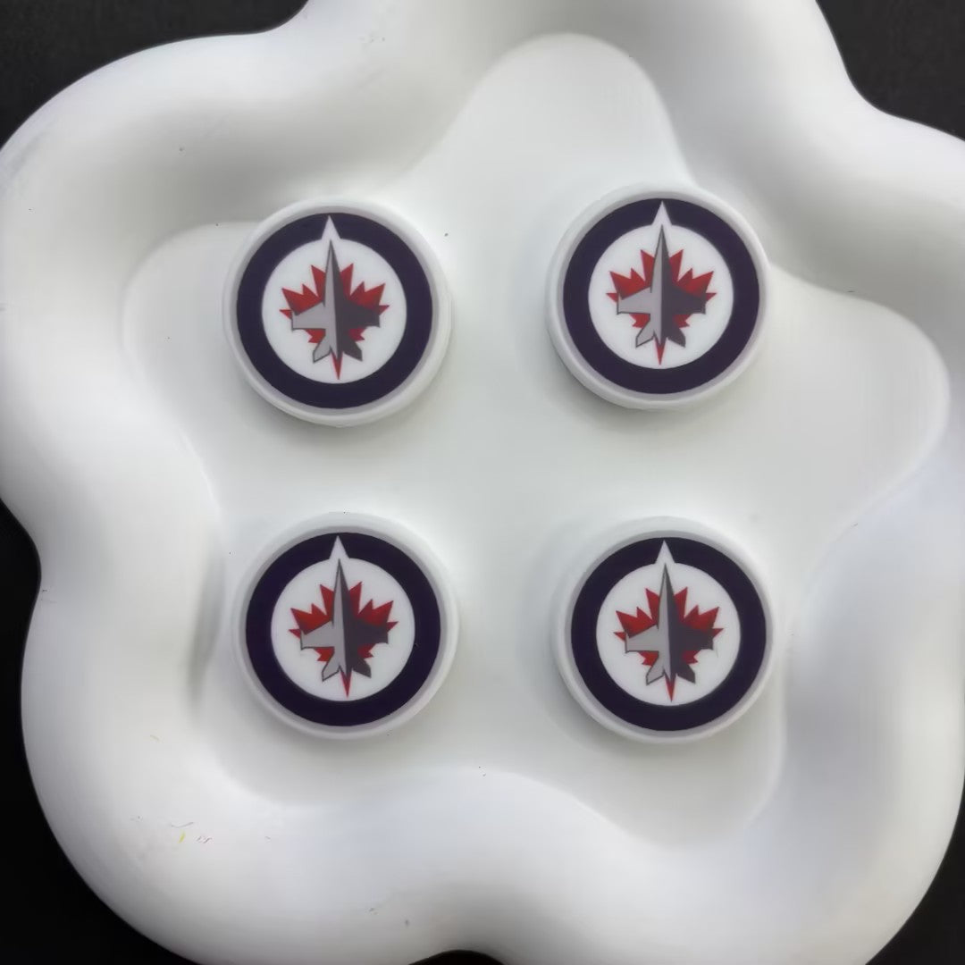 NHL Team Logo Printed Round Beads | Ice Hockey Team Focal Beads for DIY Beadable Pens, Keychains, and Lanyards | Sports Fan Craft Supplies