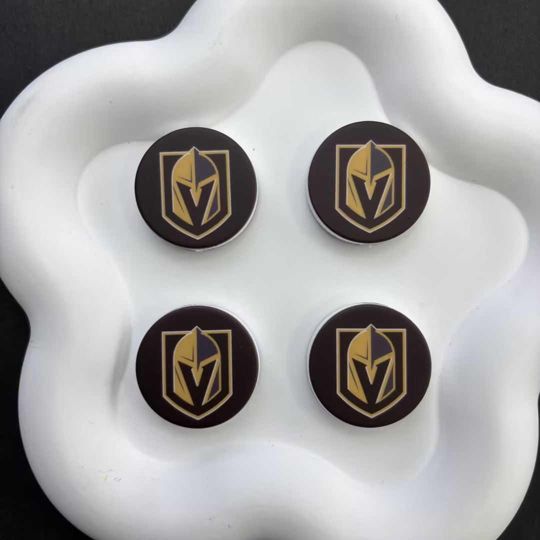 NHL Team Logo Printed Round Beads | Ice Hockey Team Focal Beads for DIY Beadable Pens, Keychains, and Lanyards | Sports Fan Craft Supplies