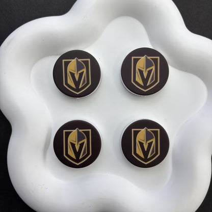 NHL Team Logo Printed Round Beads | Ice Hockey Team Focal Beads for DIY Beadable Pens, Keychains, and Lanyards | Sports Fan Craft Supplies