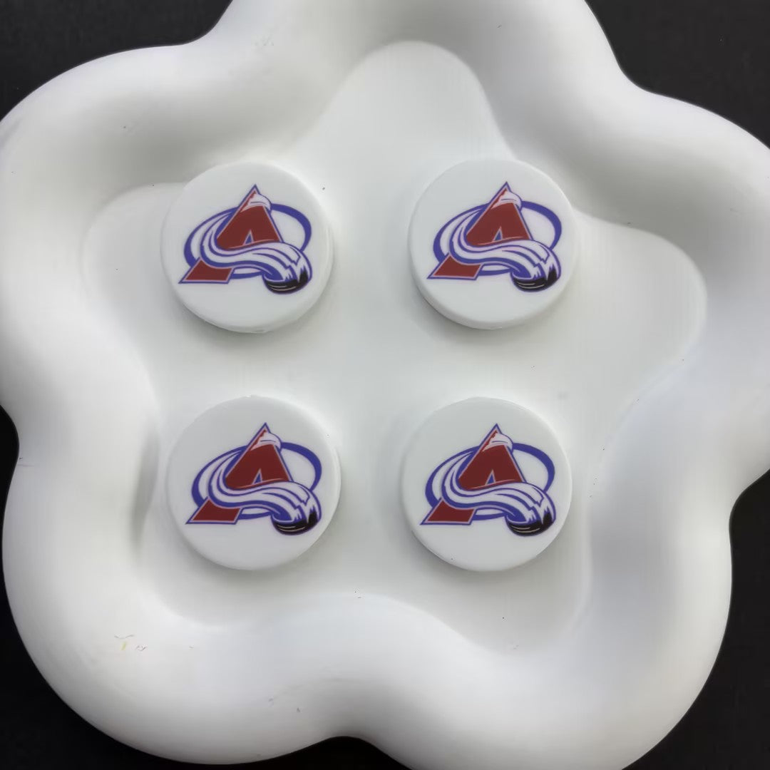 NHL Team Logo Printed Round Beads | Ice Hockey Team Focal Beads for DIY Beadable Pens, Keychains, and Lanyards | Sports Fan Craft Supplies