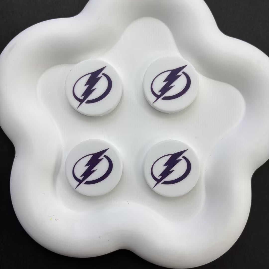 NHL Team Logo Printed Round Beads | Ice Hockey Team Focal Beads for DIY Beadable Pens, Keychains, and Lanyards | Sports Fan Craft Supplies