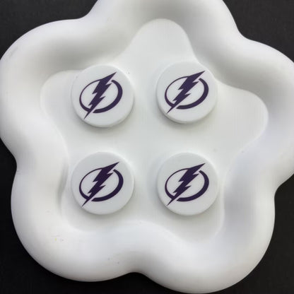 NHL Team Logo Printed Round Beads | Ice Hockey Team Focal Beads for DIY Beadable Pens, Keychains, and Lanyards | Sports Fan Craft Supplies