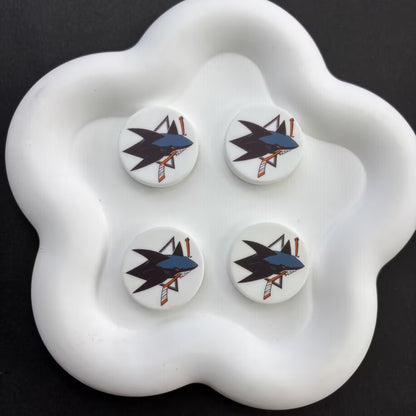 NHL Team Logo Printed Round Beads | Ice Hockey Team Focal Beads for DIY Beadable Pens, Keychains, and Lanyards | Sports Fan Craft Supplies