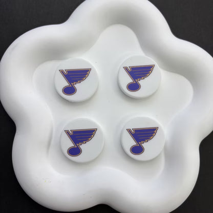 NHL Team Logo Printed Round Beads | Ice Hockey Team Focal Beads for DIY Beadable Pens, Keychains, and Lanyards | Sports Fan Craft Supplies