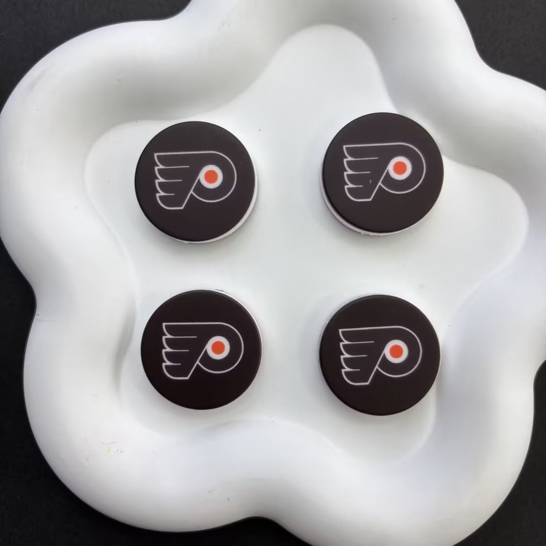 NHL Team Logo Printed Round Beads | Ice Hockey Team Focal Beads for DIY Beadable Pens, Keychains, and Lanyards | Sports Fan Craft Supplies