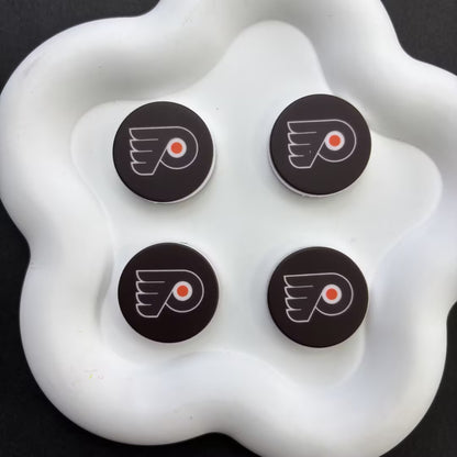 NHL Team Logo Printed Round Beads | Ice Hockey Team Focal Beads for DIY Beadable Pens, Keychains, and Lanyards | Sports Fan Craft Supplies