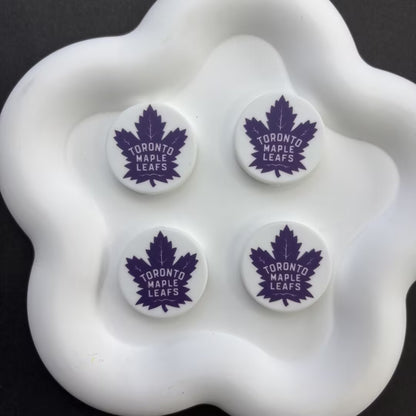NHL Team Logo Printed Round Beads | Ice Hockey Team Focal Beads for DIY Beadable Pens, Keychains, and Lanyards | Sports Fan Craft Supplies