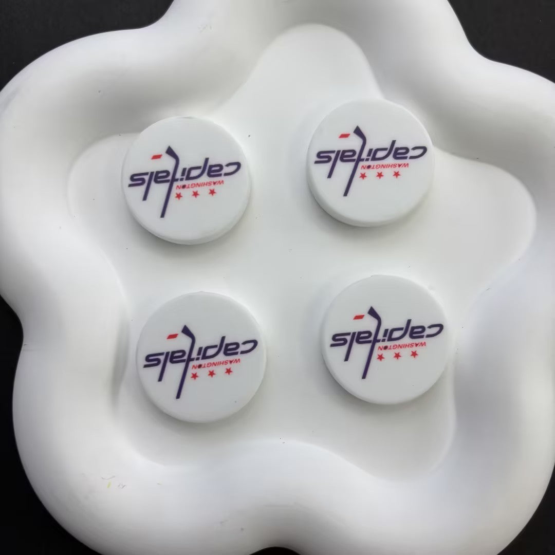NHL Team Logo Printed Round Beads | Ice Hockey Team Focal Beads for DIY Beadable Pens, Keychains, and Lanyards | Sports Fan Craft Supplies