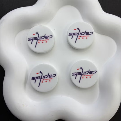NHL Team Logo Printed Round Beads | Ice Hockey Team Focal Beads for DIY Beadable Pens, Keychains, and Lanyards | Sports Fan Craft Supplies