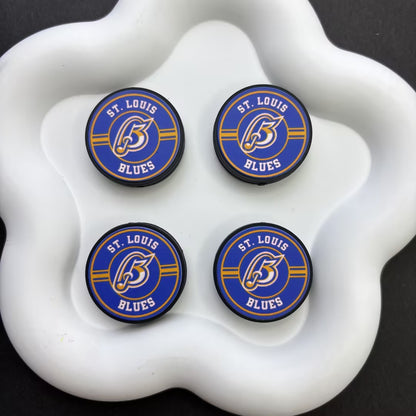 NHL Team Logo Printed Round Beads | Ice Hockey Team Focal Beads for DIY Beadable Pens, Keychains, and Lanyards | Sports Fan Craft Supplies