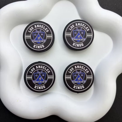NHL Team Logo Printed Round Beads | Ice Hockey Team Focal Beads for DIY Beadable Pens, Keychains, and Lanyards | Sports Fan Craft Supplies