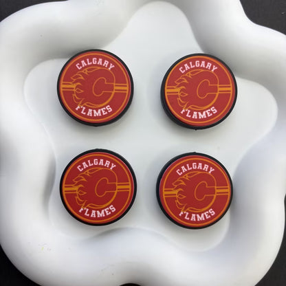 NHL Team Logo Printed Round Beads | Ice Hockey Team Focal Beads for DIY Beadable Pens, Keychains, and Lanyards | Sports Fan Craft Supplies