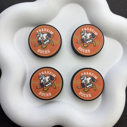 NHL Team Logo Printed Round Beads | Ice Hockey Team Focal Beads for DIY Beadable Pens, Keychains, and Lanyards | Sports Fan Craft Supplies