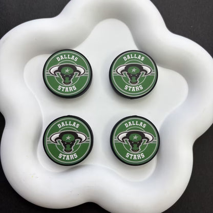 NHL Team Logo Printed Round Beads | Ice Hockey Team Focal Beads for DIY Beadable Pens, Keychains, and Lanyards | Sports Fan Craft Supplies