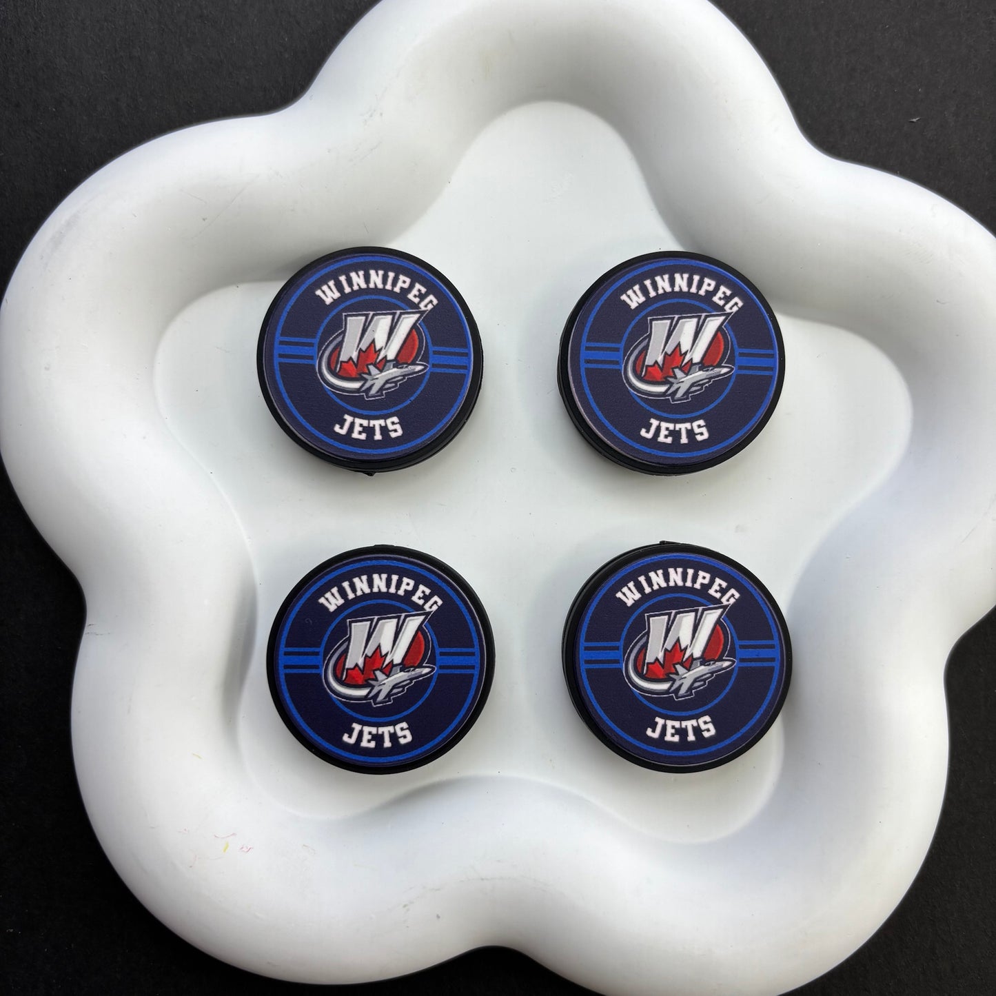 NHL Team Logo Printed Round Beads | Ice Hockey Team Focal Beads for DIY Beadable Pens, Keychains, and Lanyards | Sports Fan Craft Supplies