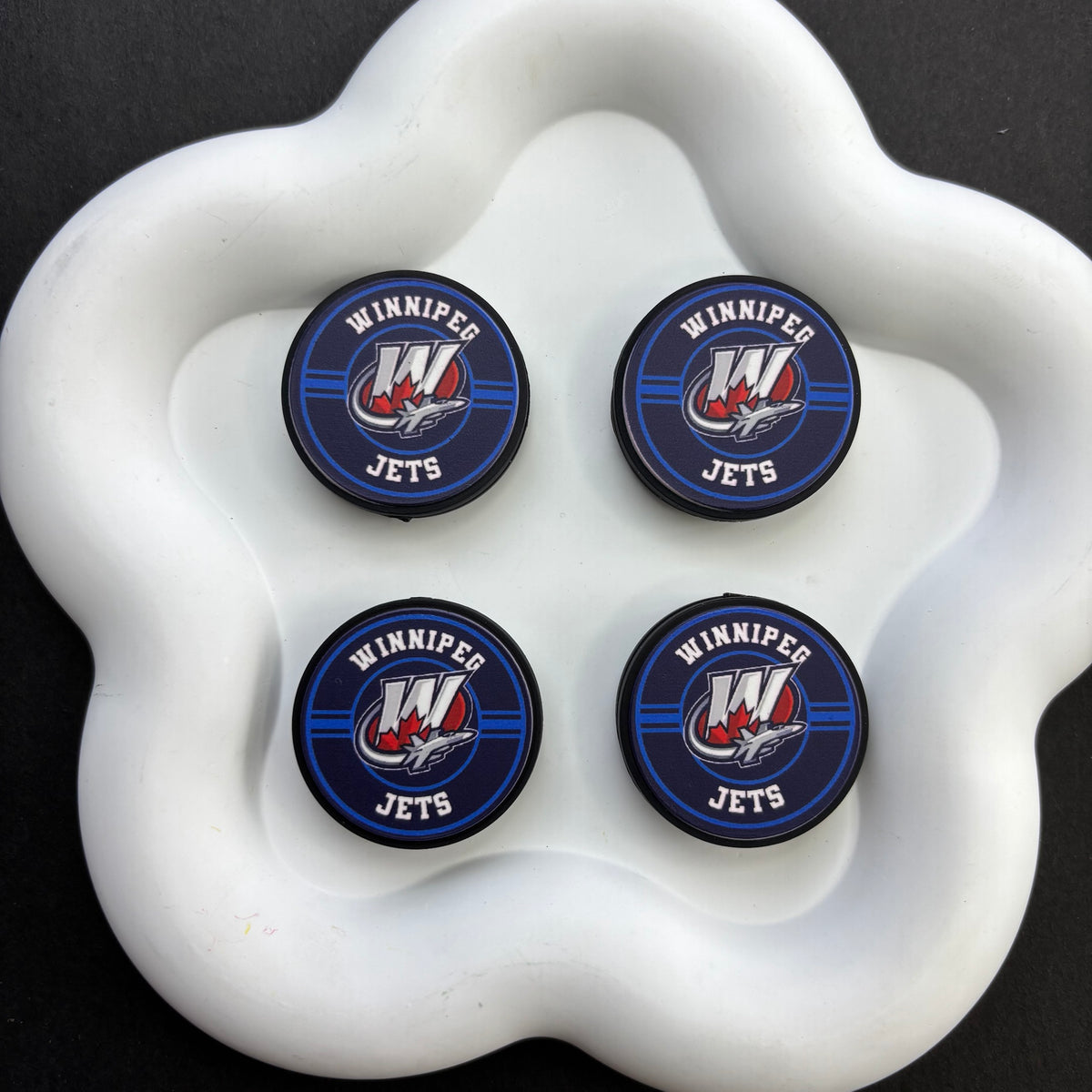 NHL Team Logo Printed Round Beads | Ice Hockey Team Focal Beads for DIY Beadable Pens, Keychains, and Lanyards | Sports Fan Craft Supplies