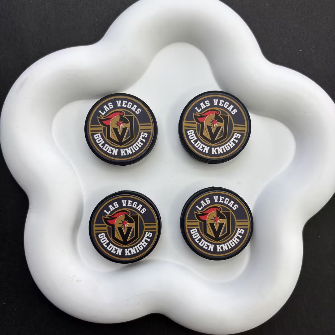 NHL Team Logo Printed Round Beads | Ice Hockey Team Focal Beads for DIY Beadable Pens, Keychains, and Lanyards | Sports Fan Craft Supplies