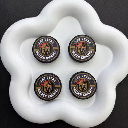 NHL Team Logo Printed Round Beads | Ice Hockey Team Focal Beads for DIY Beadable Pens, Keychains, and Lanyards | Sports Fan Craft Supplies