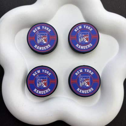NHL Team Logo Printed Round Beads | Ice Hockey Team Focal Beads for DIY Beadable Pens, Keychains, and Lanyards | Sports Fan Craft Supplies