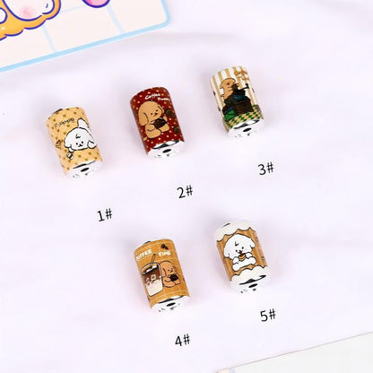 20x12mm Cute Coffee Can Acrylic Beads, 3mm Hole Puppy Dog Soda Can Cylinder Beads for DIY Beadable Pens, Keychain, Jewelry Making