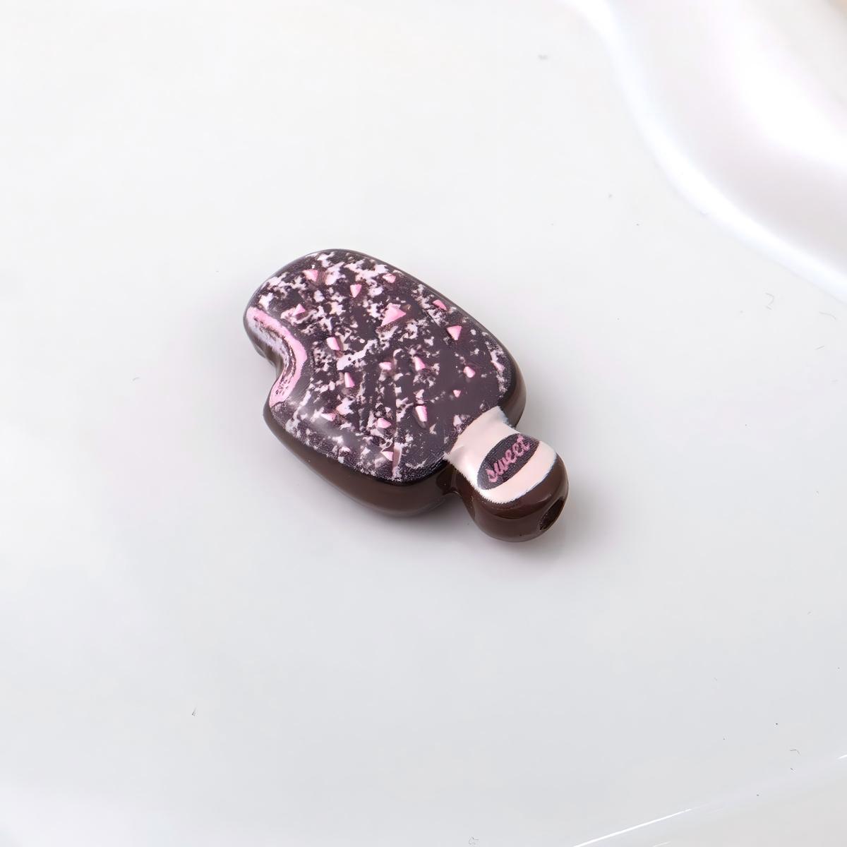 30mm Cartoon Ice Cream Acrylic Beads Cute Popsicle Large Hole Spacer Beads for Beadable Pens DIY Phone Charm Keychain Jewelry Making Supplies