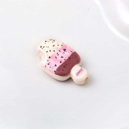 30mm Cartoon Ice Cream Acrylic Beads Cute Popsicle Large Hole Spacer Beads for Beadable Pens DIY Phone Charm Keychain Jewelry Making Supplies
