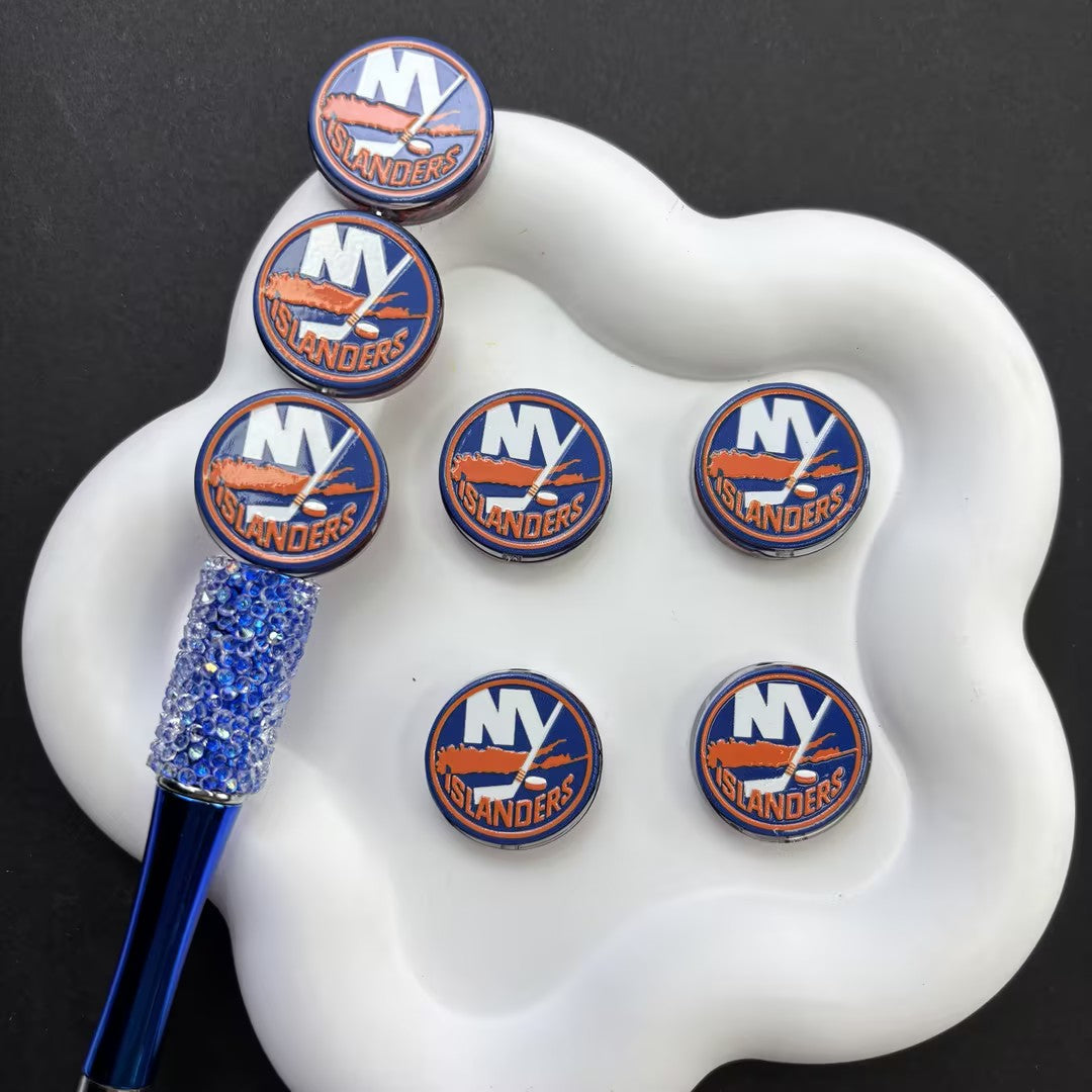 NHL Hockey Silicone Focal Beads - Acrylic Sports Team Charms for DIY Beadable Pens, Keychain Making Accessories, Pick Your Team