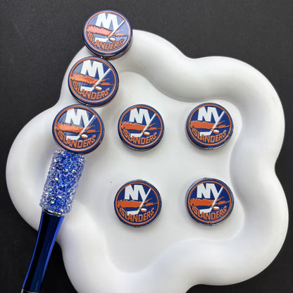 NHL Hockey Silicone Focal Beads - Acrylic Sports Team Charms for DIY Beadable Pens, Keychain Making Accessories, Pick Your Team