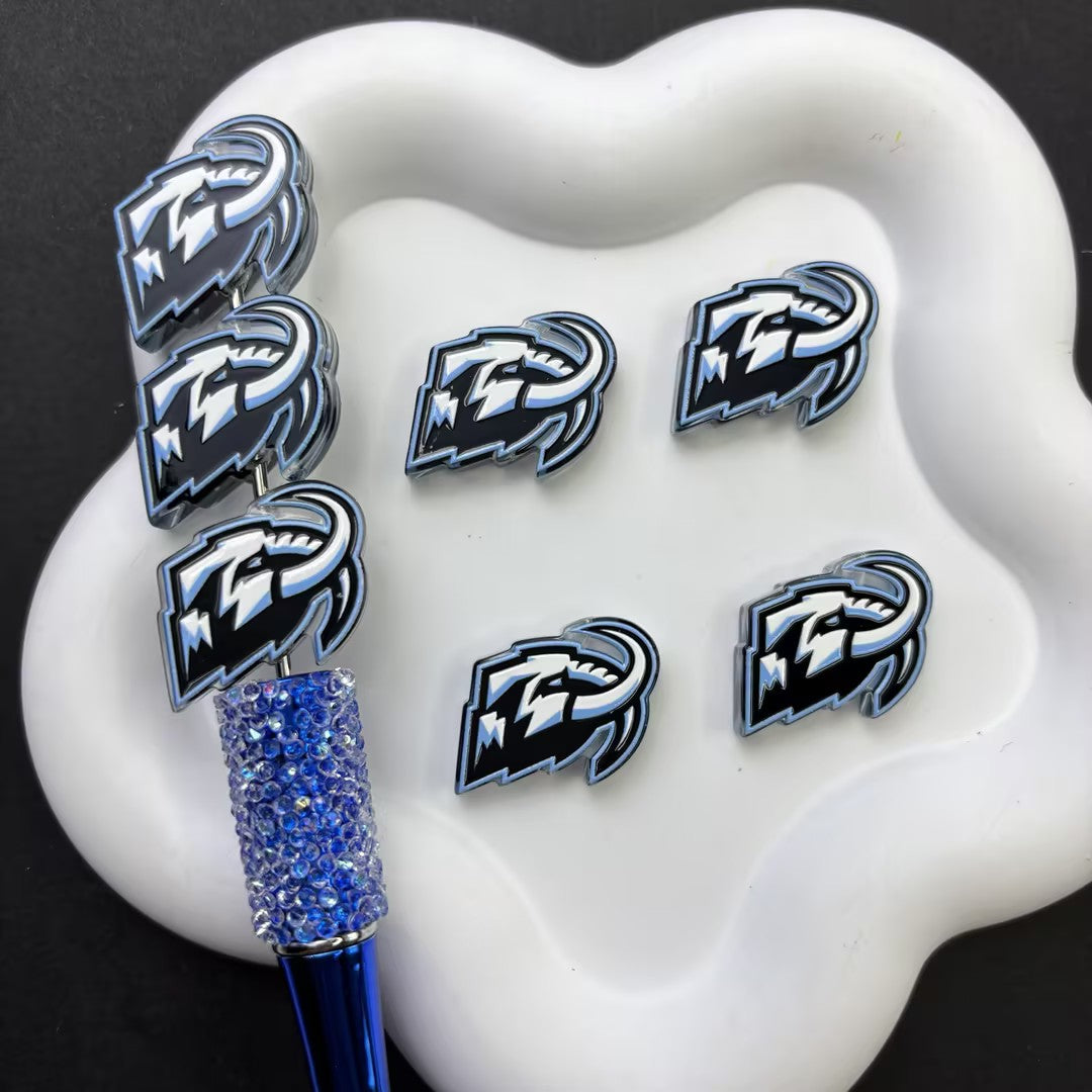NHL Hockey Silicone Focal Beads - Acrylic Sports Team Charms for DIY Beadable Pens, Keychain Making Accessories, Pick Your Team