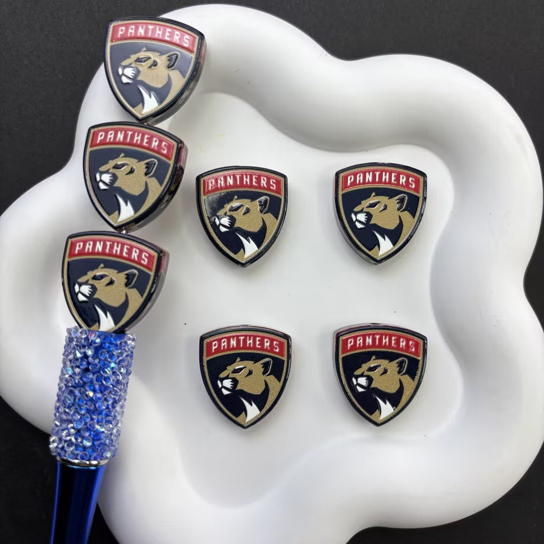 NHL Hockey Silicone Focal Beads - Acrylic Sports Team Charms for DIY Beadable Pens, Keychain Making Accessories, Pick Your Team