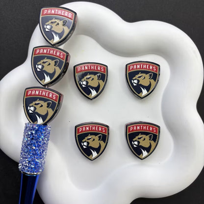 NHL Hockey Silicone Focal Beads - Acrylic Sports Team Charms for DIY Beadable Pens, Keychain Making Accessories, Pick Your Team