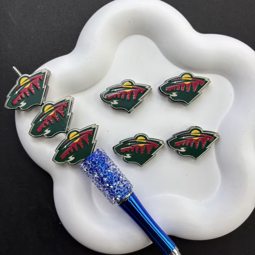 NHL Hockey Silicone Focal Beads - Acrylic Sports Team Charms for DIY Beadable Pens, Keychain Making Accessories, Pick Your Team