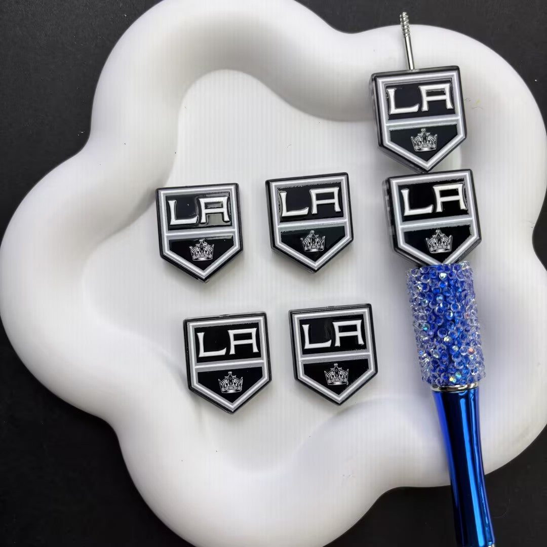 NHL Hockey Silicone Focal Beads - Acrylic Sports Team Charms for DIY Beadable Pens, Keychain Making Accessories, Pick Your Team