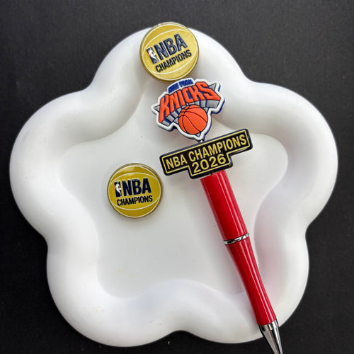 New York Knicks 2026 NBA Champions Silicone Focal Beads - Basketball Team Championship Beads for DIY Beadable Pens, Keychains & Crafts