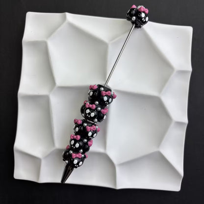 Spooky Cute Halloween Beadable Pens - Pastel Goth Skull & Ghost Holiday Ballpoint Pens (Variety Pack)